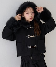 【continuer】フェイクファー付ショートダッフルコート