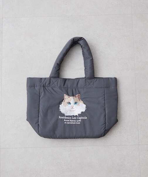 アニマル刺繍パフトート