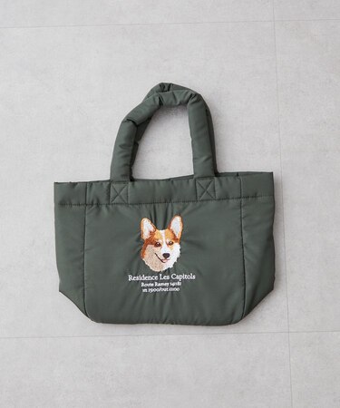 アニマル刺繍パフトート