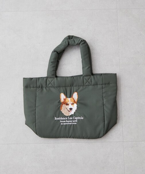 アニマル刺繍パフトート