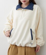 フリース配色アノラック