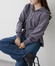 ハーフZIPプルオーバー