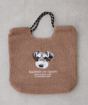 ボア刺繍コードトート