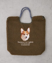 ボア刺繍コードトート