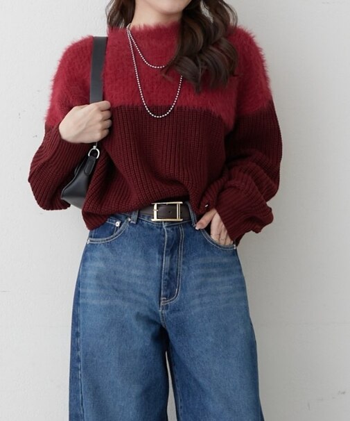 シャギー切替プルオーバー