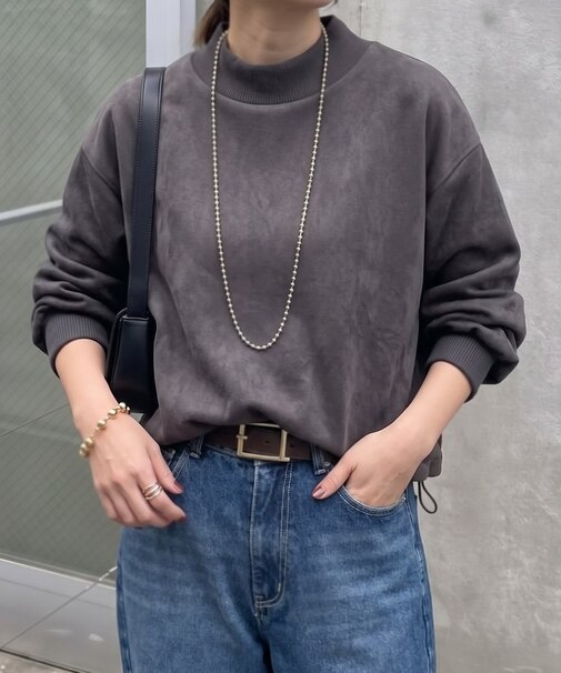 スエポン袖タックプルオーバー