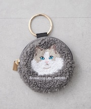 【人気シリーズ！】アニマル刺繍ボア丸ポーチ