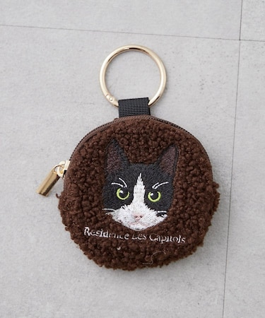 【人気シリーズ！】アニマル刺繍ボア丸ポーチ