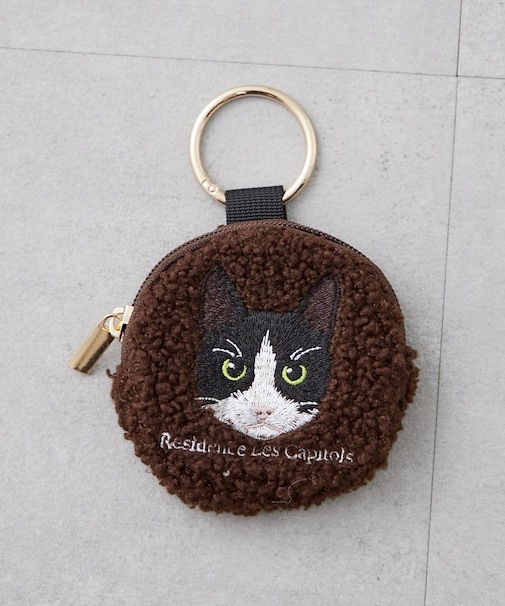 【人気シリーズ！】アニマル刺繍ボア丸ポーチ