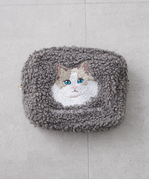 【人気シリーズ!】アニマルボア刺繍ポーチ