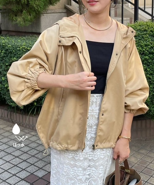 撥水加工付き！フード付袖ボリュームマンパ