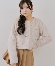 【continuer】フェイクファーノーカラージャケット