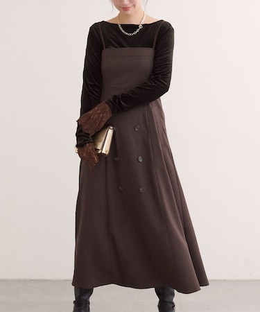 【natural couture】フロントボタンキャミワンピース