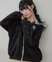 【continuer】ラインストーンBigフェイクファーパーカー