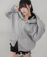 【continuer】ラインストーンBigフェイクファーパーカー