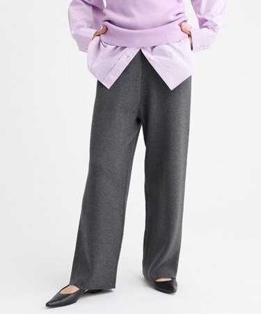コットンカシミヤニットパンツ