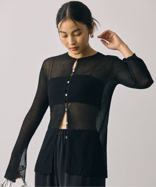 シアーニットカーディガン