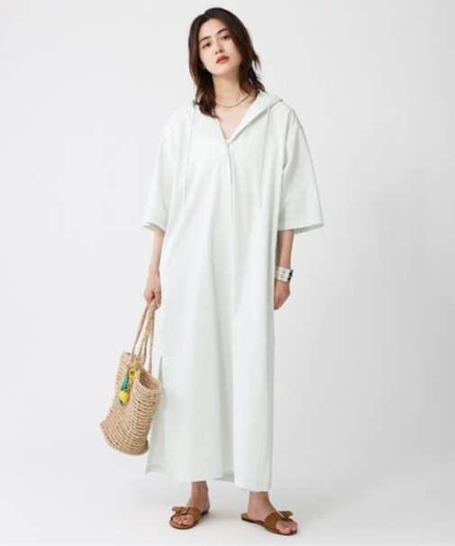 フーディシャツワンピース