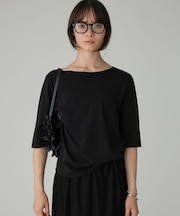 五分袖シアーTシャツ