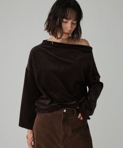 【洗濯可】ベロアドレーププルオーバー