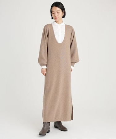 フカVニットワンピース