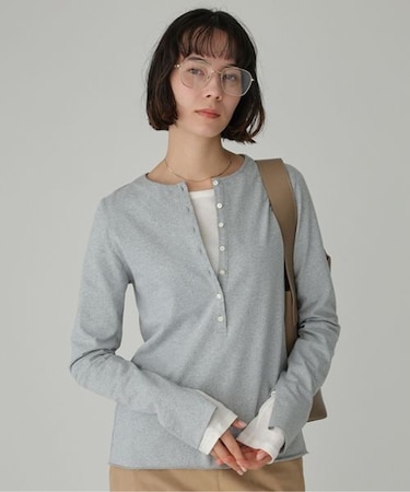 デニム天竺ヘンリーネックプルオーバー