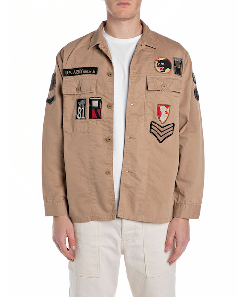 パッチ付きミリタリージャケット