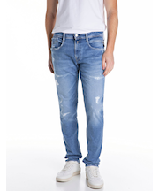 スリムフィットANBASS<br>ダメージデニム