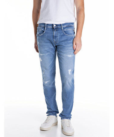 スリムフィットANBASS<br>ダメージデニム