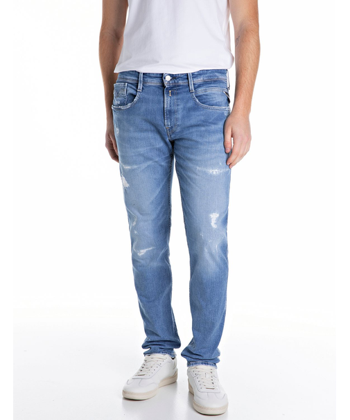 スリムフィットANBASS<br>ダメージデニム