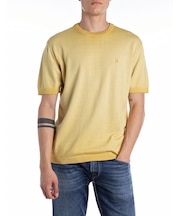 ウォッシュ加工　コットン半袖ニット