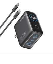 Anker Charger (100W, 3 Ports) with USB-C & USB-Cケーブル