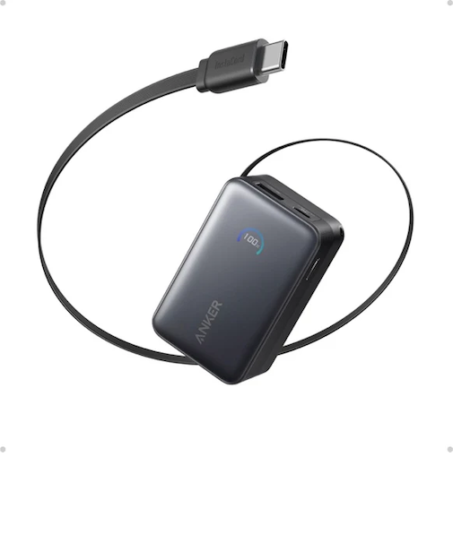 Anker Nano Power Bank (10000mAh, 45W, 巻取り式 USB-Cケーブル)