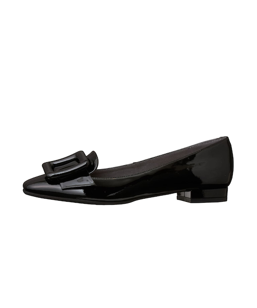 洗練されたバックルデザイン☆スクエアトゥフラット｜ダイアナの