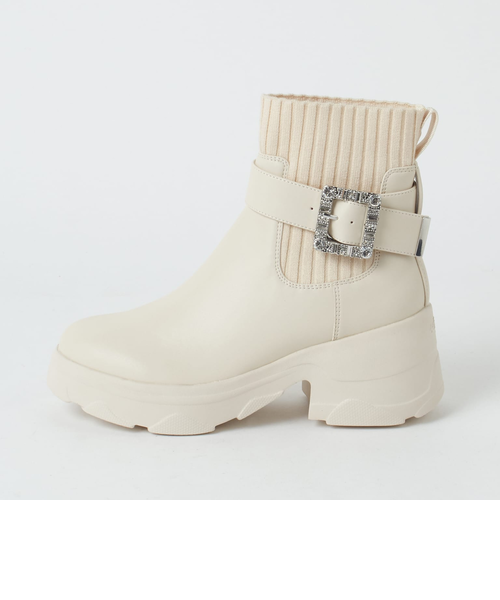 撥水加工】クリスタルバックルショートブーツ｜ダイアナのアウトレット