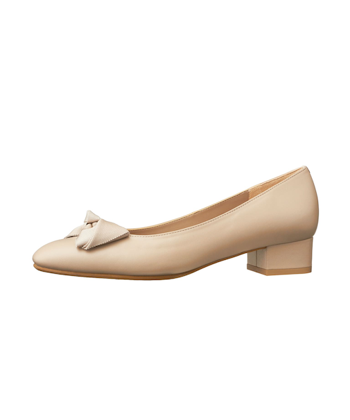 グログランリボンで上品見え♪快適フラットシューズ