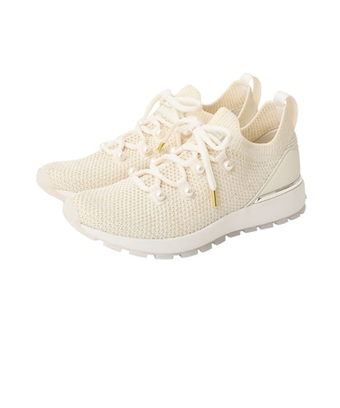 【軽量】パールデザイン ニットスニーカー