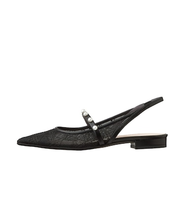 たっぷりパールでレディに♪バックストラップシューズ