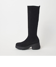 【軽量】厚底ボリュームソールストレッチロングブーツ