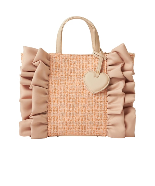 ダイアナ　大胆にフリルをあしらった♪主役級ミニトートBAG　ホワイト　（大） 大胆にフリルをあしらった♪主役級ミニトートBAG｜ダイアナの