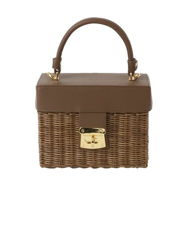 夏コーデを上品に♪BOX型バニティラタンバッグ