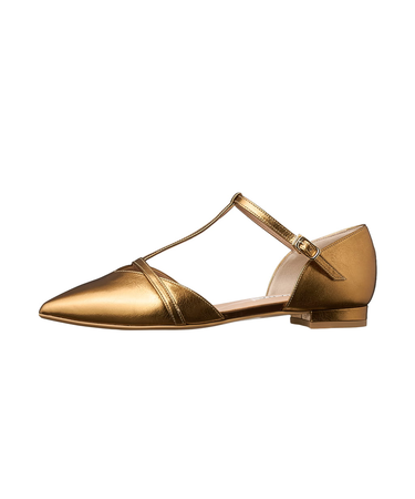 抜け感をプラス♪Tストラップフラットパンプス