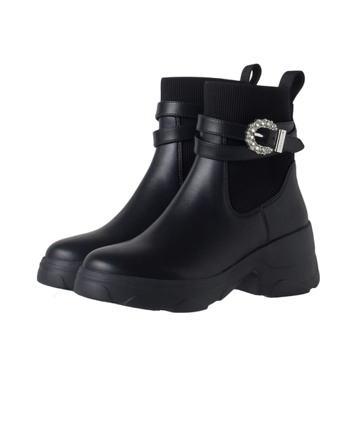 【軽量】クリスタルバックル ショートブーツ