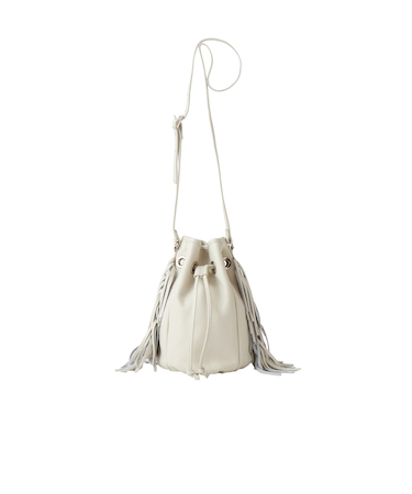 ボヘミアンテイストに♪本革巾着ショルダーバッグ