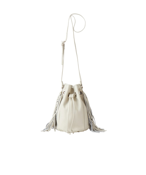 ボヘミアンテイストに♪本革巾着ショルダーバッグ