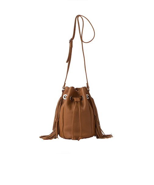 ボヘミアンテイストに♪本革巾着ショルダーバッグ