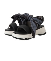 【軽量】スカーフリボン付き厚底サンダル