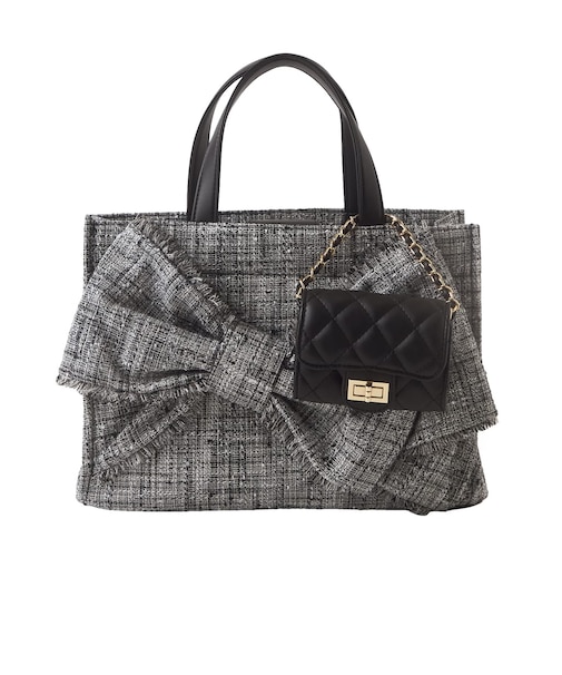 ミニBAGチャーム付き♪ビッグリボントートBAG