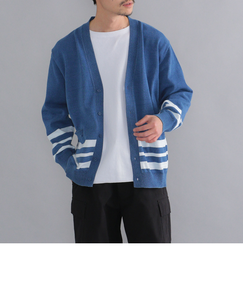 SHIPS:〈手洗い可能〉インディゴ Vネック ニット カーディガン