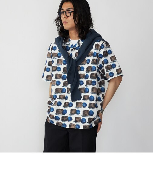 SHIPS: Reflax(R) 80'sプリント ドライタッチ オープンカラー シャツ